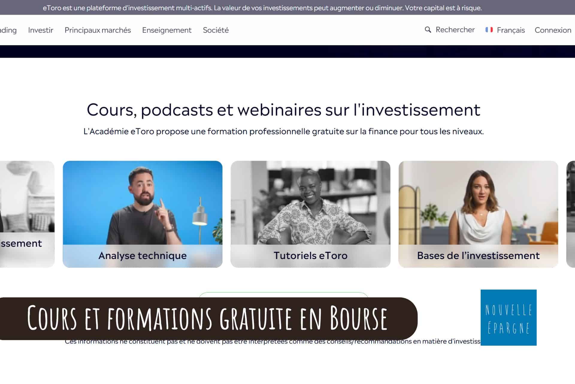 Cours et formations gratuite en Bourse