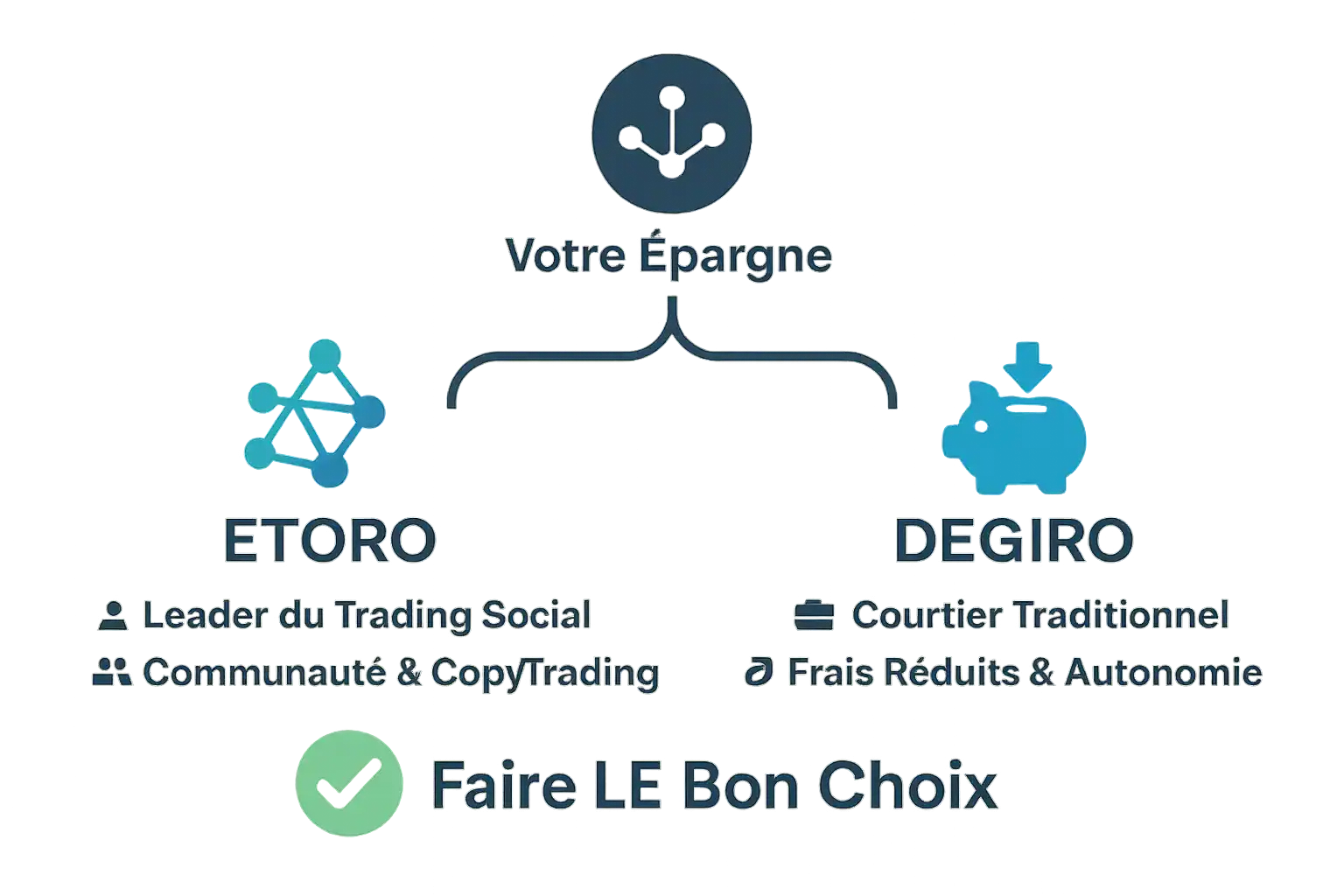 Comparatif eToro vs DEGIRO choix d'investissement