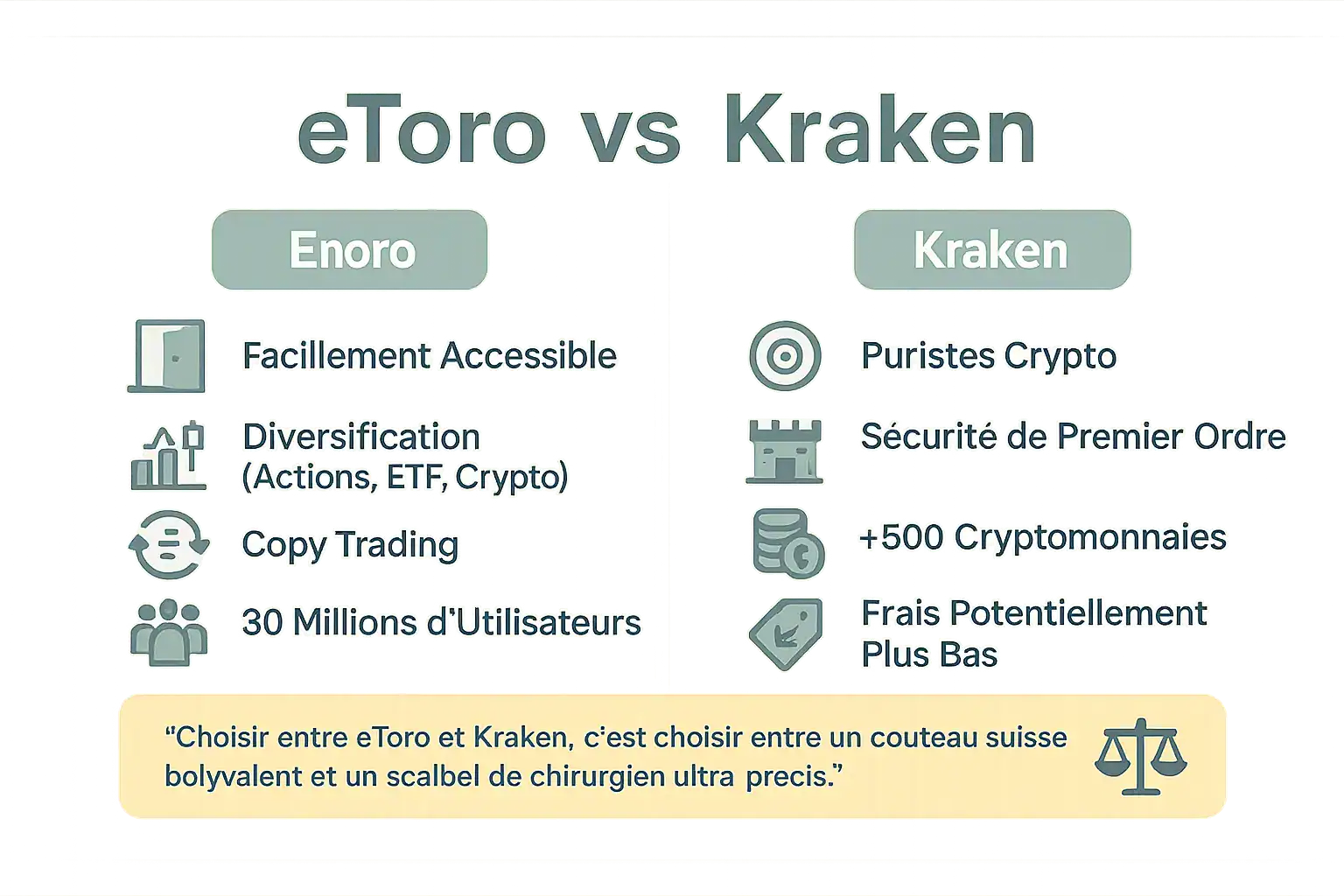 Comparatif eToro vs Kraken