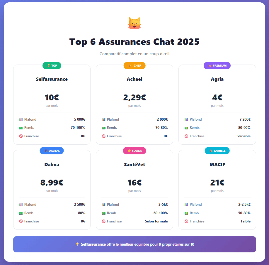 Top 6 assurances chats