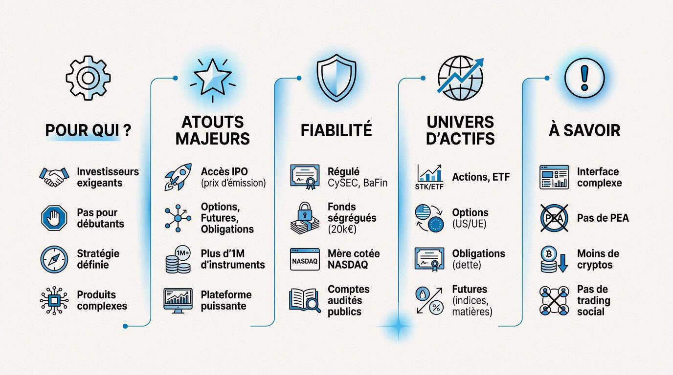Synthèse des caractéristiques clés de Freedom Finance : régulation, actifs et compte titres