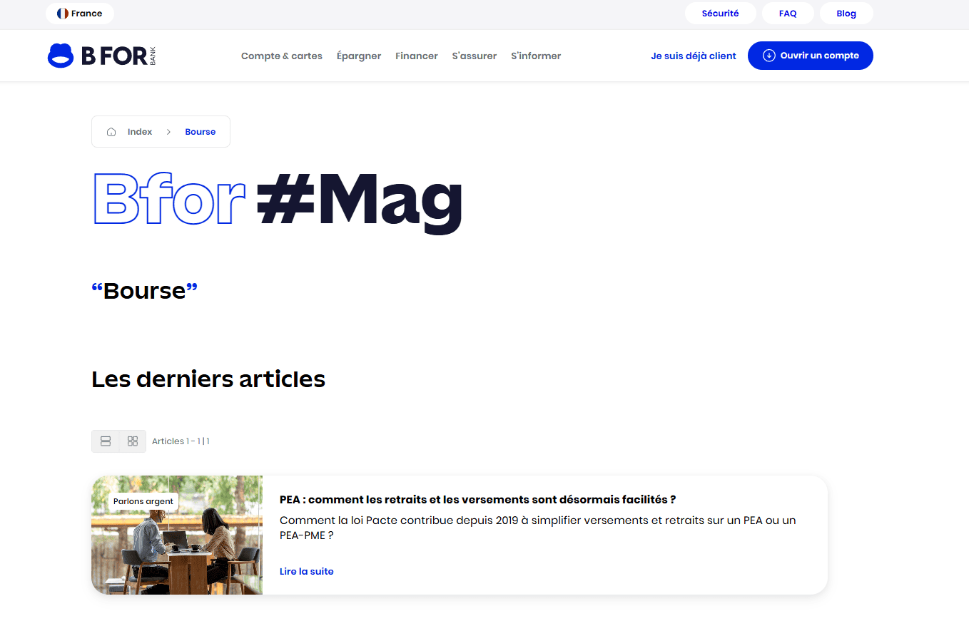 BforBank mag bourse - home