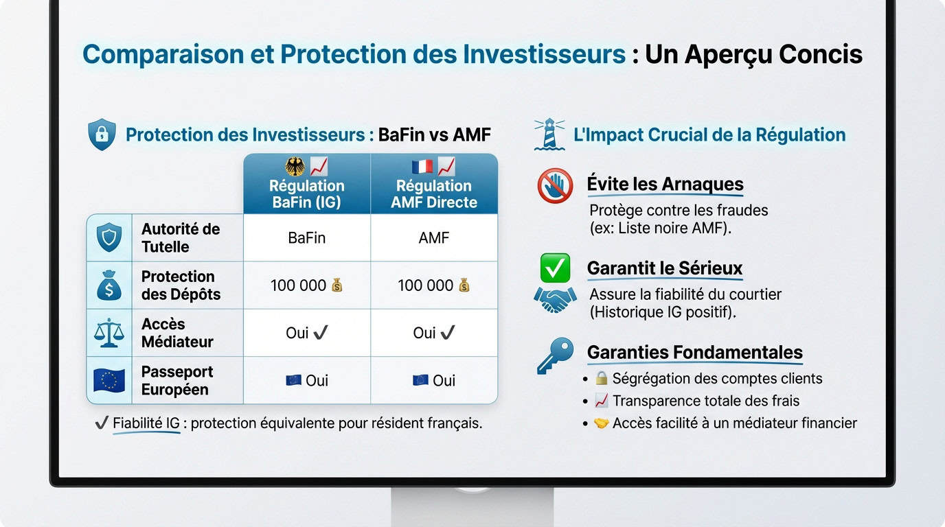 Comparaison des protections investisseurs entre BaFin et AMF pour IG