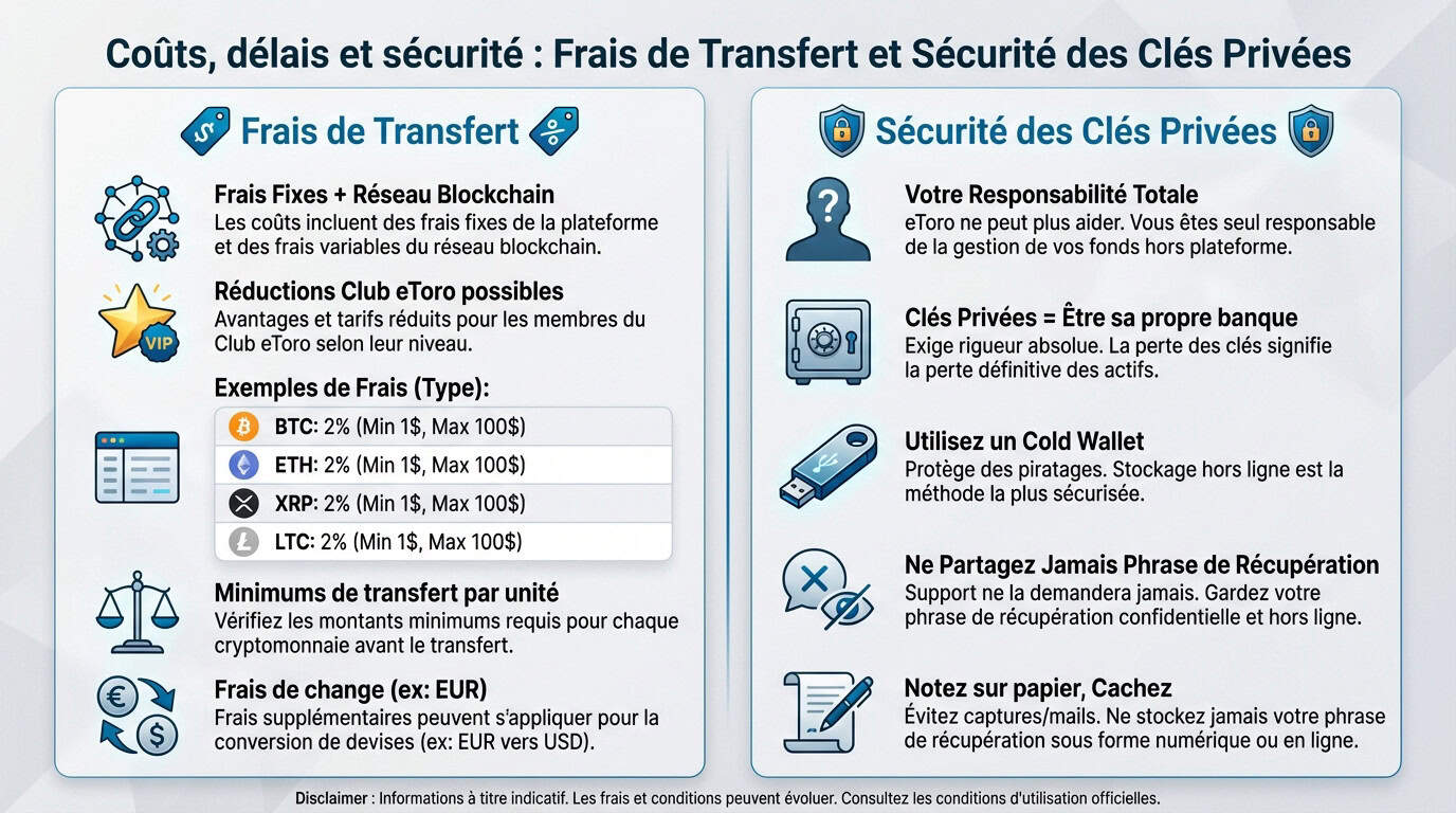 Frais de transfert et sécurité des clés privées