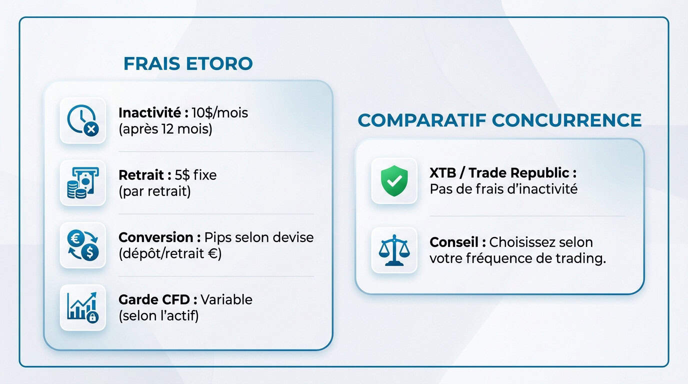 Frais eToro et comparatif des plateformes de trading