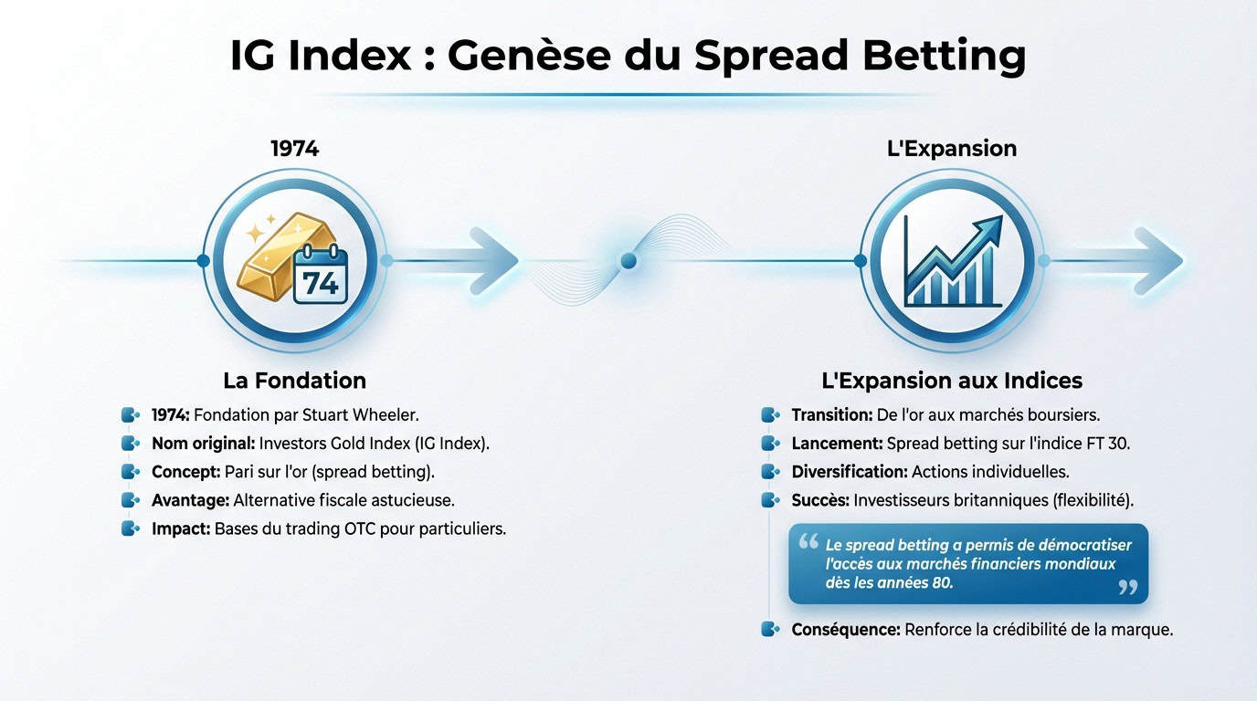 Illustration de la genèse du spread betting avec IG Index et l'or