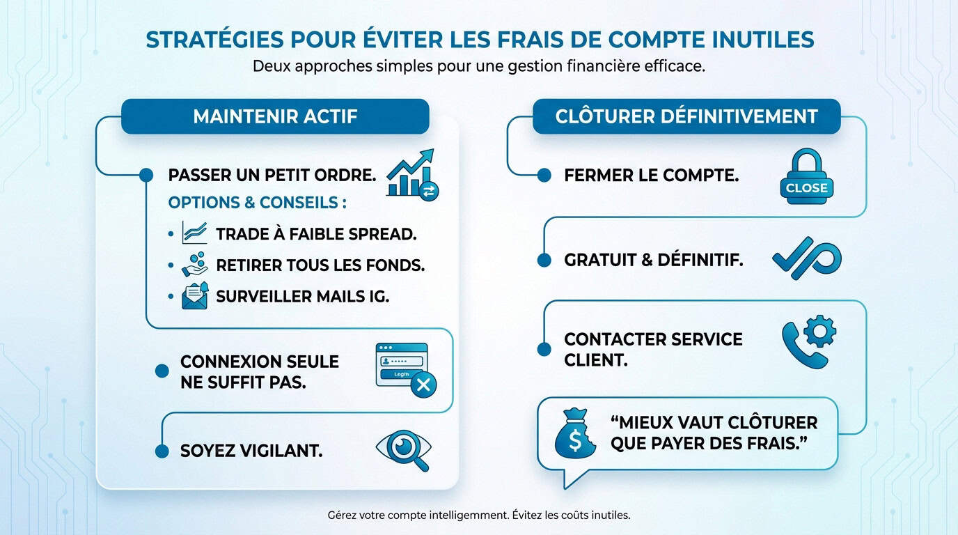 Conseils pour éviter les frais d'inactivité chez IG