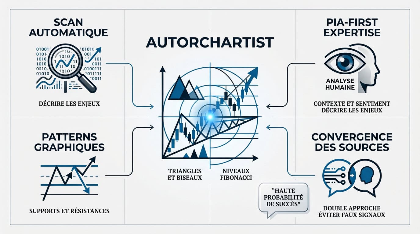 Interface de trading combinant analyse automatique Autochartist et expertise PIA-First