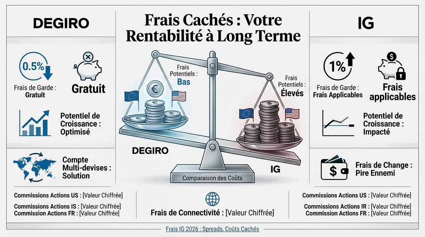 Comparaison des tarifs de courtage entre DEGIRO et IG