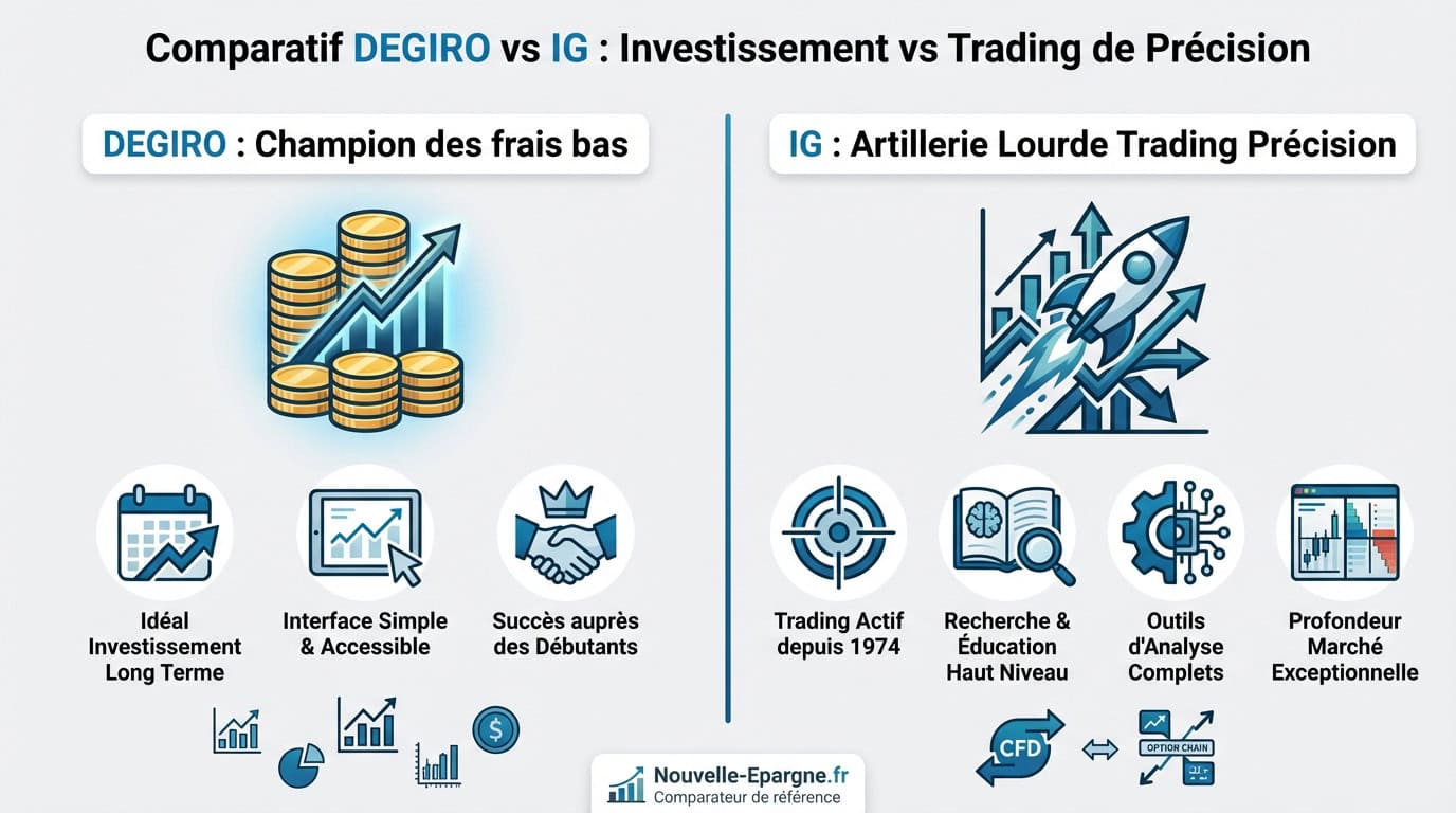 Comparatif entre les plateformes de trading IG et DEGIRO pour les investisseurs
