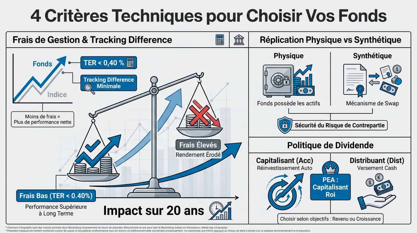 Critères techniques pour sélectionner un ETF éligible au PEA