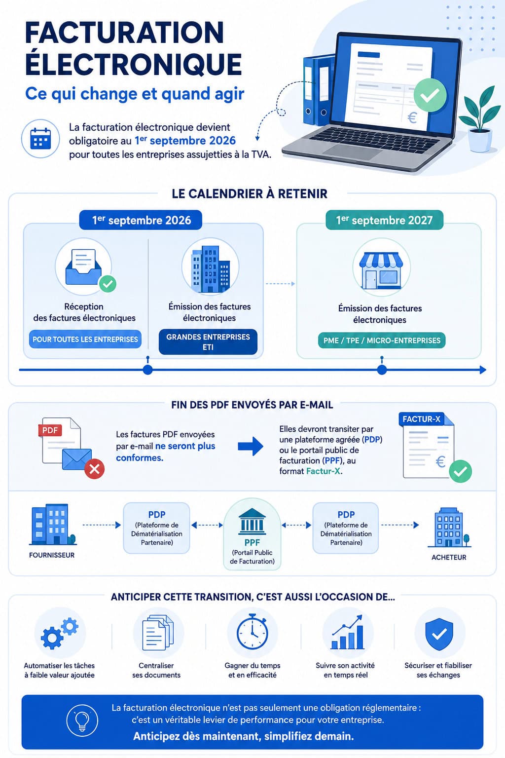 Infographie facture électronique France