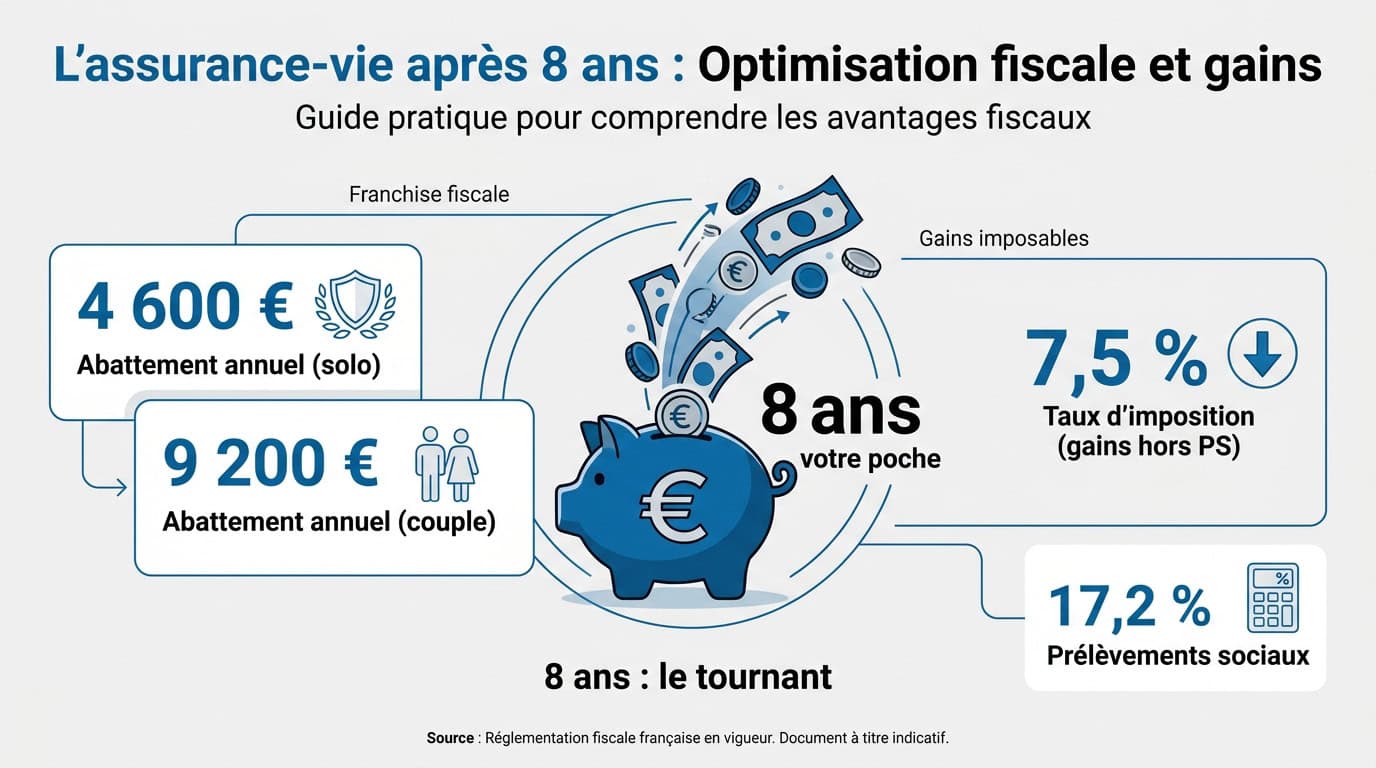 Optimisation fiscale de l'assurance-vie après 8 ans de détention