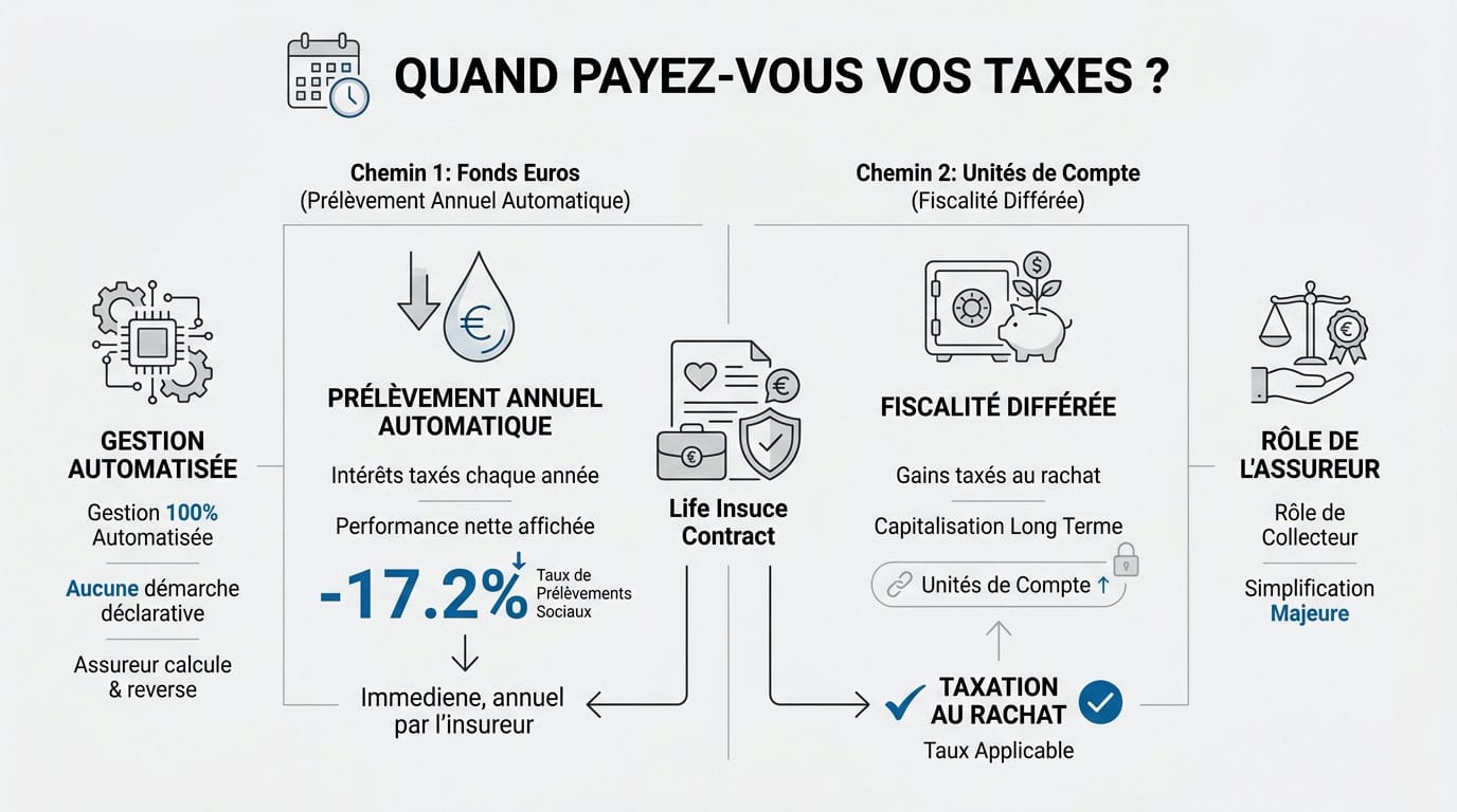 Moment des prélèvements sociaux sur un contrat d'assurance vie