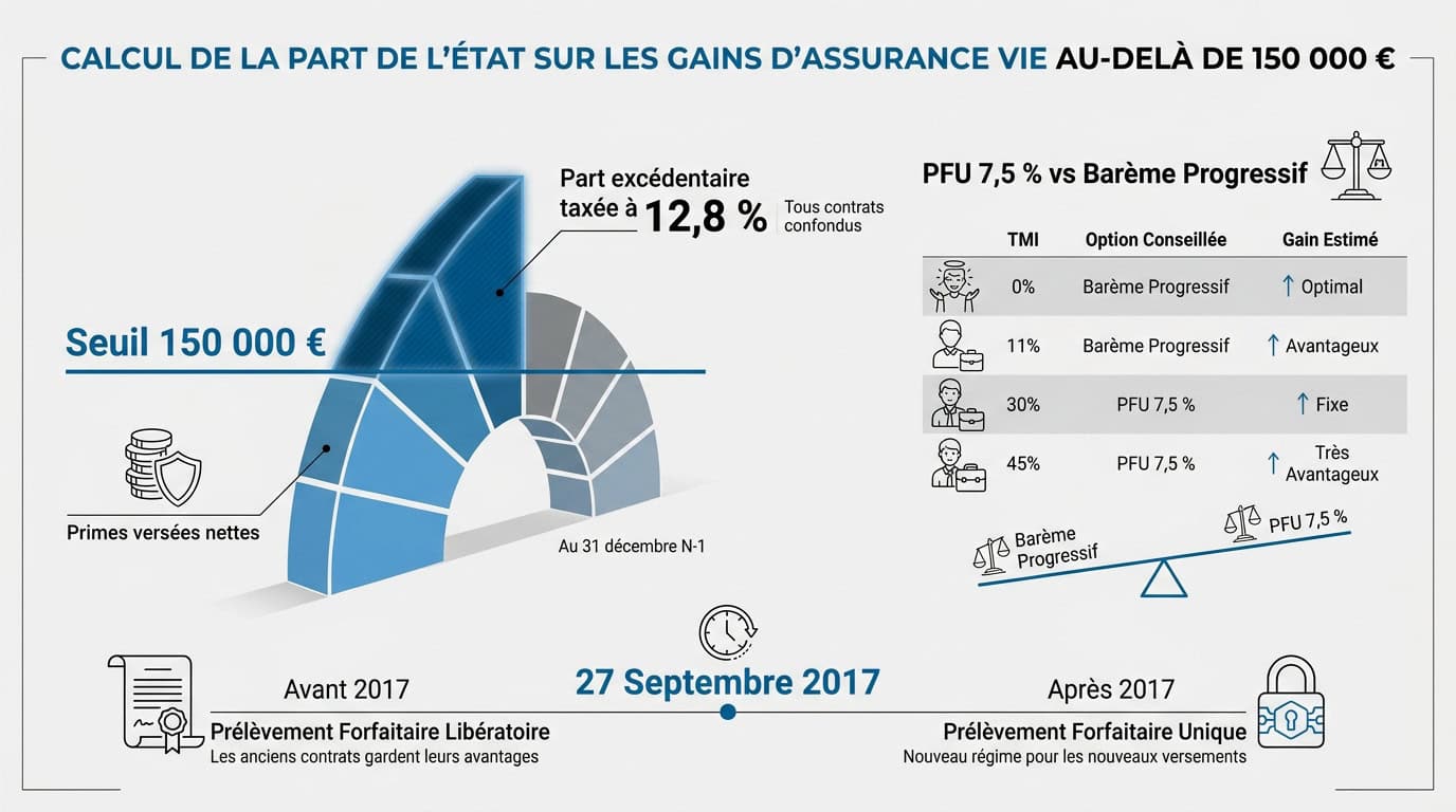 Calcul impôts assurance vie