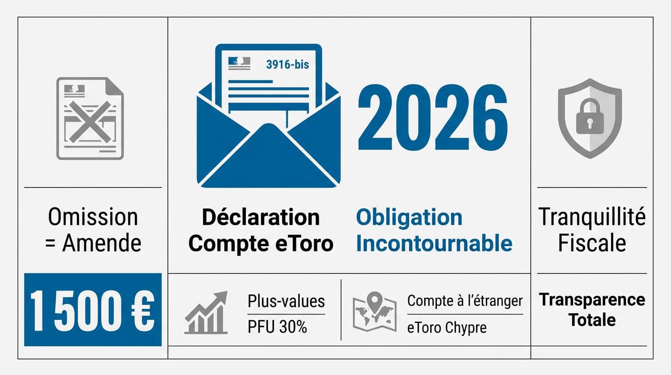 Interface de déclaration fiscale pour un compte de trading eToro en France