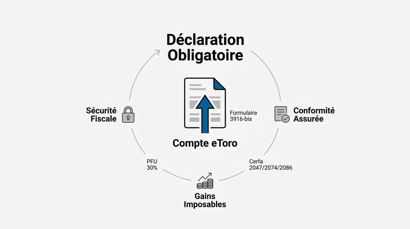 Interface de déclaration fiscale pour un compte de trading eToro