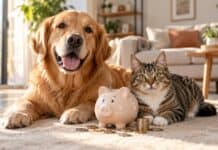 Assurance animaux 2026 : l’intégrer à son budget ou épargner pour les imprévus ? chien et chat complices et tirelire cochon