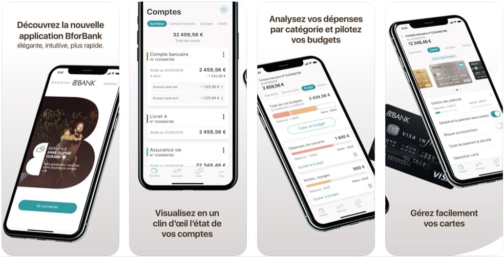 screenshot de l'application mobile BforBank