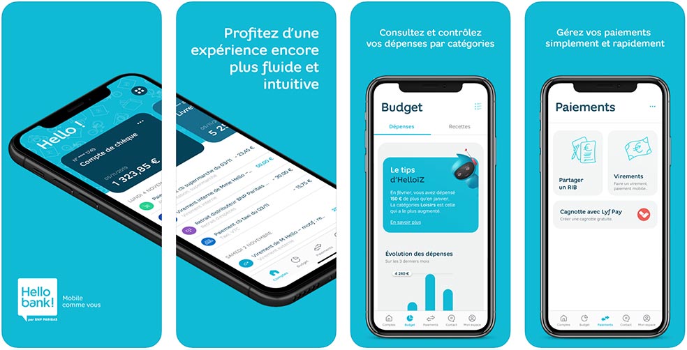 screenshot de l'application mobile Hello bank!
