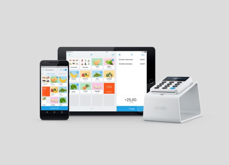 Izettle terminal de paiement support et tablette et smartphone