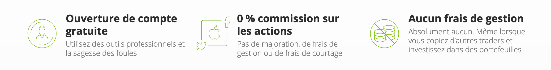 bannière issue de la page frais du site eToro