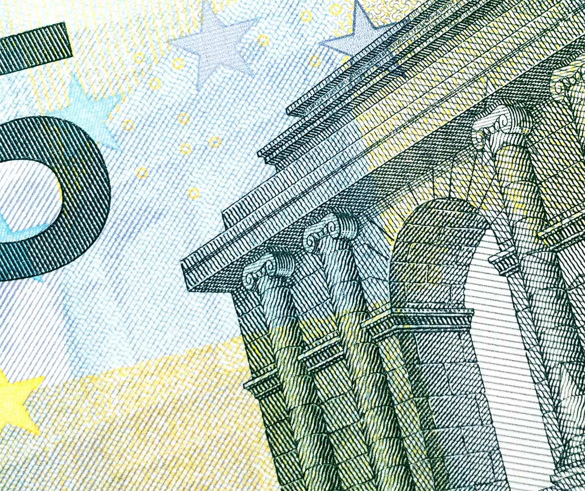 Photo détail d'un billet de 5 euros