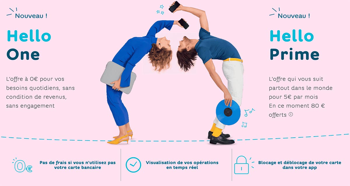 Screenshot de l'offre de Hello bank! issue du site hellobank.fr