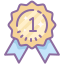 picto coloré médaille avec marqué 1