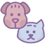 Picto coloré chien et chat