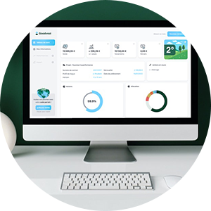 Photo d'un laptop présentant le dashboard Goodvest