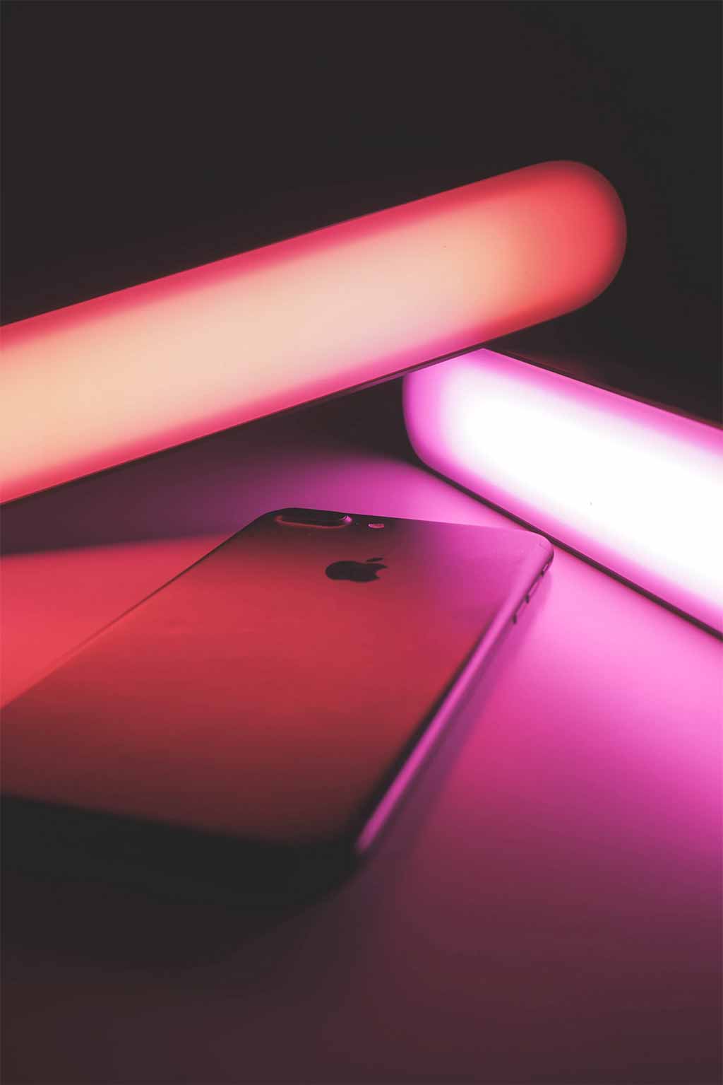 Photo smartphone avec les lumières colorées