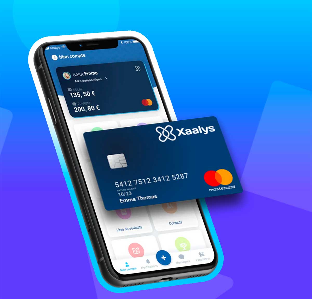 Application mobile et carte bancaire Xaalys